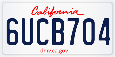 CA license plate 6UCB704