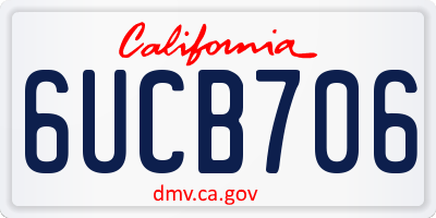 CA license plate 6UCB706