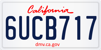 CA license plate 6UCB717