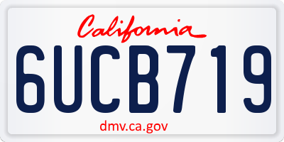 CA license plate 6UCB719