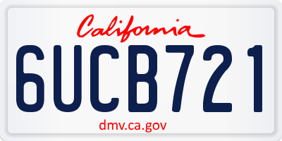 CA license plate 6UCB721