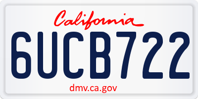 CA license plate 6UCB722