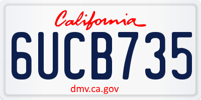 CA license plate 6UCB735