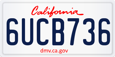 CA license plate 6UCB736