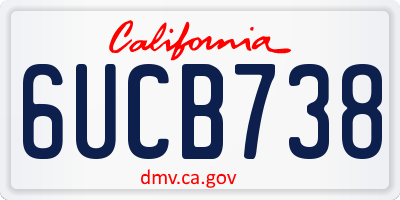 CA license plate 6UCB738