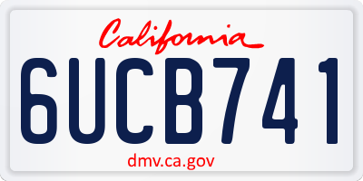 CA license plate 6UCB741