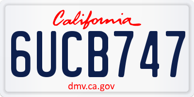 CA license plate 6UCB747
