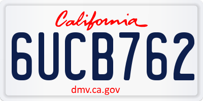 CA license plate 6UCB762