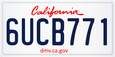 CA license plate 6UCB771