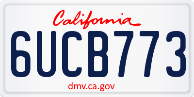 CA license plate 6UCB773