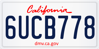 CA license plate 6UCB778