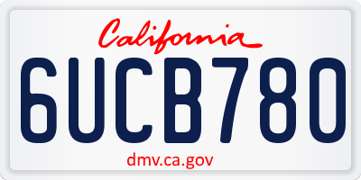 CA license plate 6UCB780