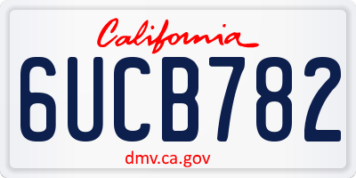 CA license plate 6UCB782
