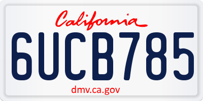 CA license plate 6UCB785