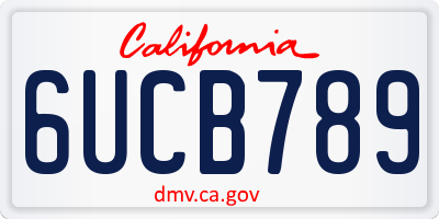 CA license plate 6UCB789