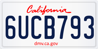 CA license plate 6UCB793