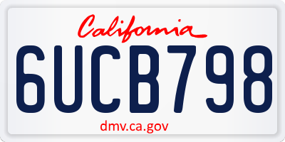 CA license plate 6UCB798