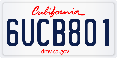 CA license plate 6UCB801