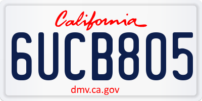 CA license plate 6UCB805