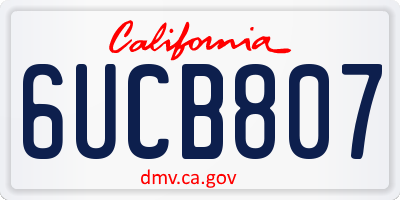 CA license plate 6UCB807