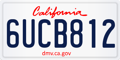CA license plate 6UCB812