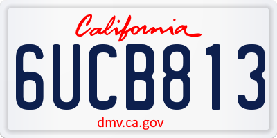 CA license plate 6UCB813