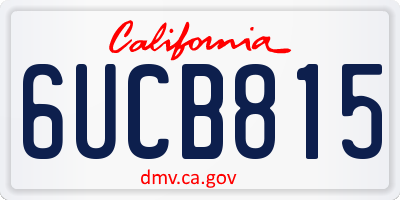 CA license plate 6UCB815