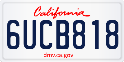 CA license plate 6UCB818