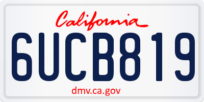 CA license plate 6UCB819