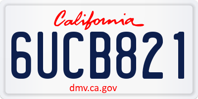 CA license plate 6UCB821