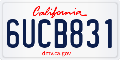 CA license plate 6UCB831
