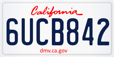 CA license plate 6UCB842