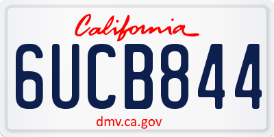 CA license plate 6UCB844