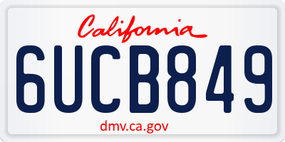 CA license plate 6UCB849