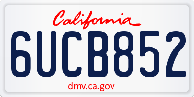 CA license plate 6UCB852