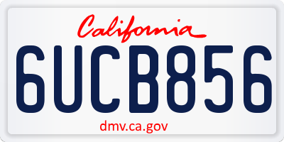 CA license plate 6UCB856