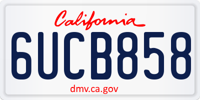 CA license plate 6UCB858