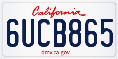 CA license plate 6UCB865