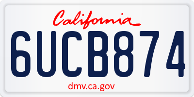 CA license plate 6UCB874