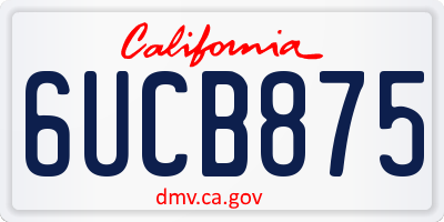 CA license plate 6UCB875