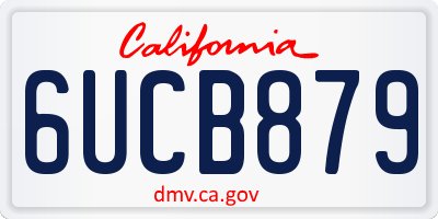 CA license plate 6UCB879