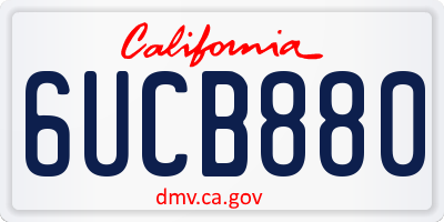 CA license plate 6UCB880