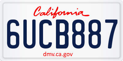CA license plate 6UCB887