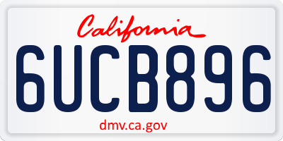 CA license plate 6UCB896