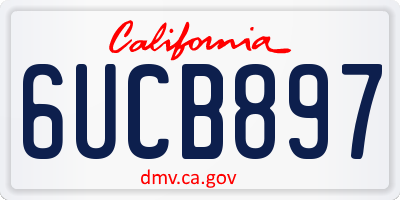 CA license plate 6UCB897