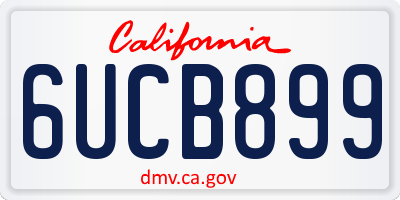 CA license plate 6UCB899