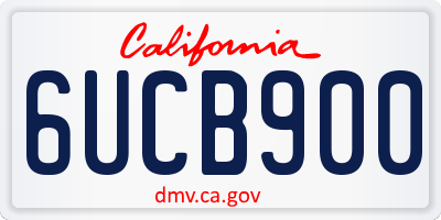 CA license plate 6UCB900