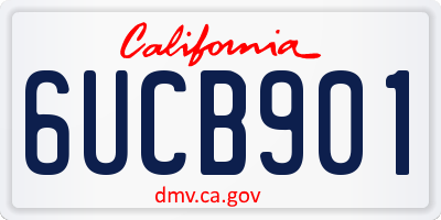 CA license plate 6UCB901