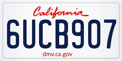 CA license plate 6UCB907
