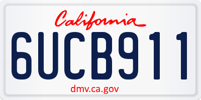 CA license plate 6UCB911